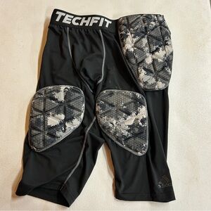 Adidas TechFit Black Padded Athletic Shorts - Size L